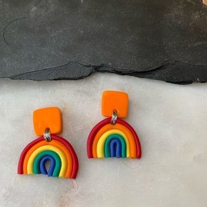 Polymer Clay Rainbow Earrings